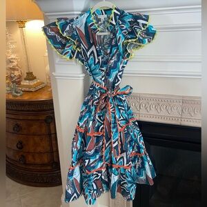 Colorful ric rac trim cotton dress by Stellah